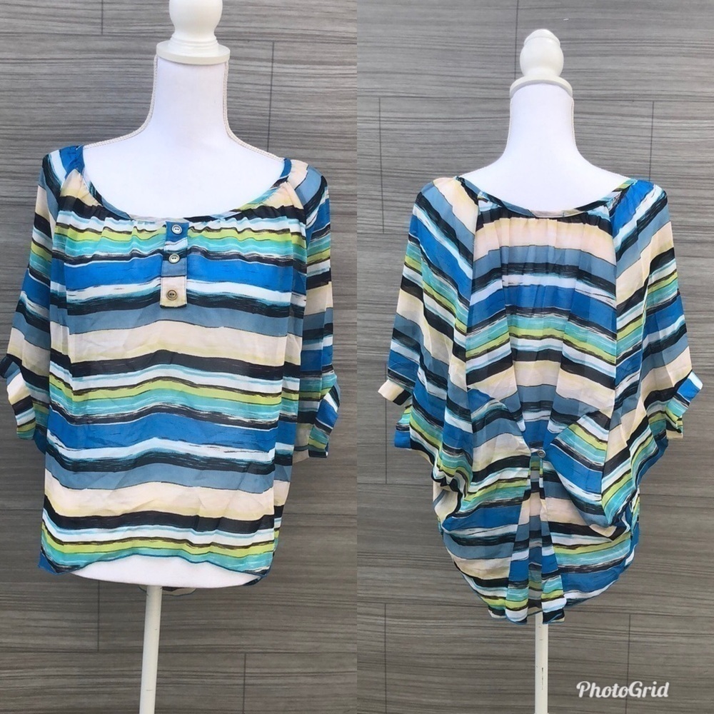 Poetry striped batwing style blouse Size Medium
